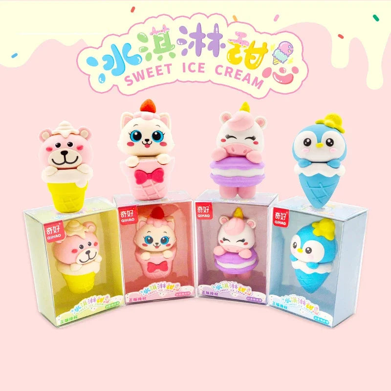 Animal Design Ice Cream Shape Eraser