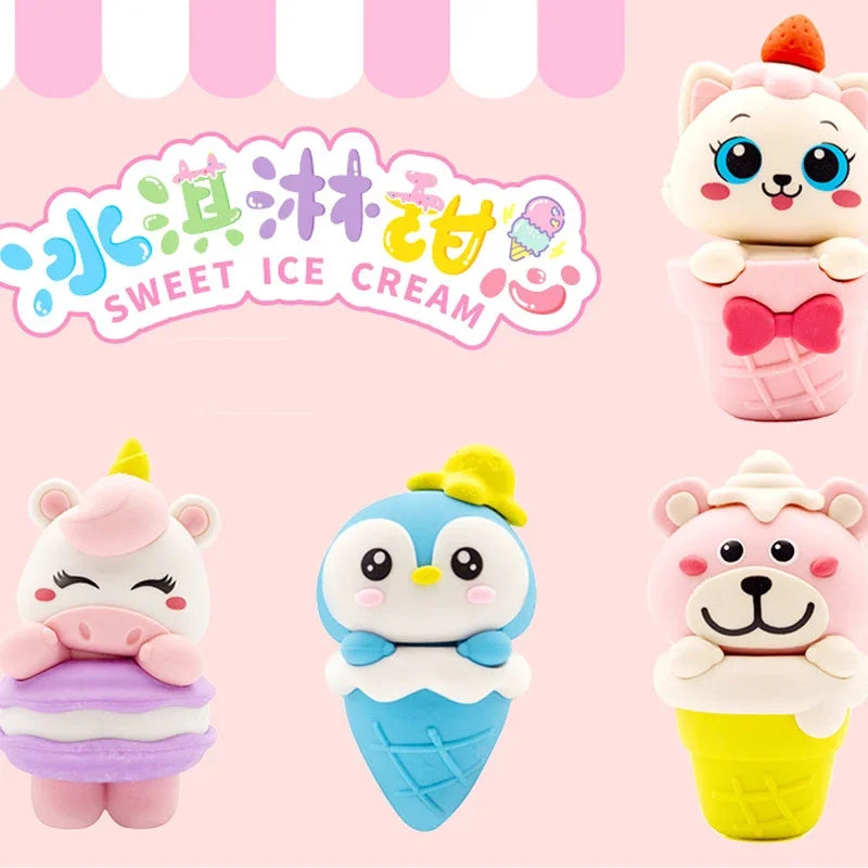 Animal Design Ice Cream Shape Eraser