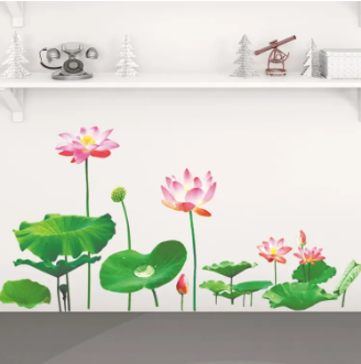 Lotus Leaf Pond Fish 3D Wall Stickers