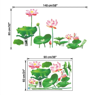 Lotus Leaf Pond Fish 3D Wall Stickers