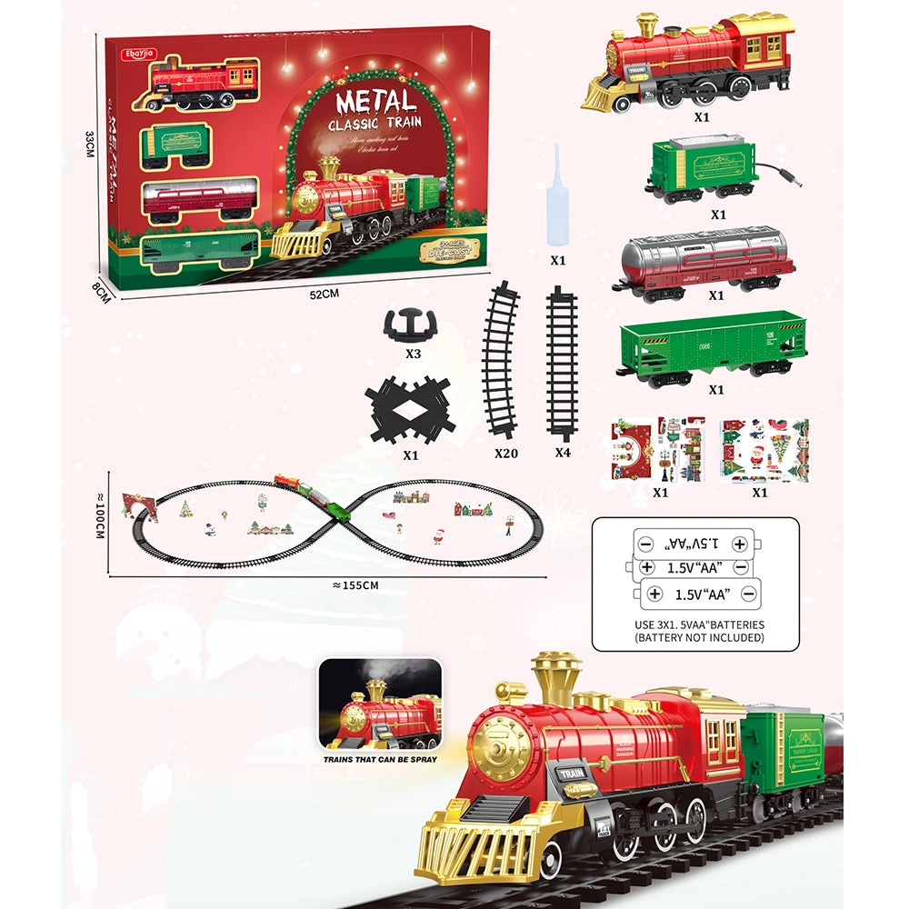 Battery Operated Electric Metal Train Set With Spray