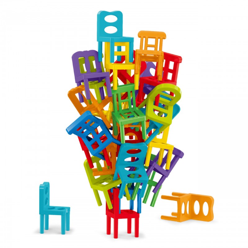 36 Pieces Acrobatic Colorfull Stacking Chair Block