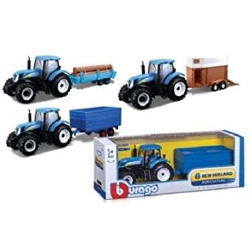 bburago 1 32 new holland tractor with log trailer diecast metal model 8862