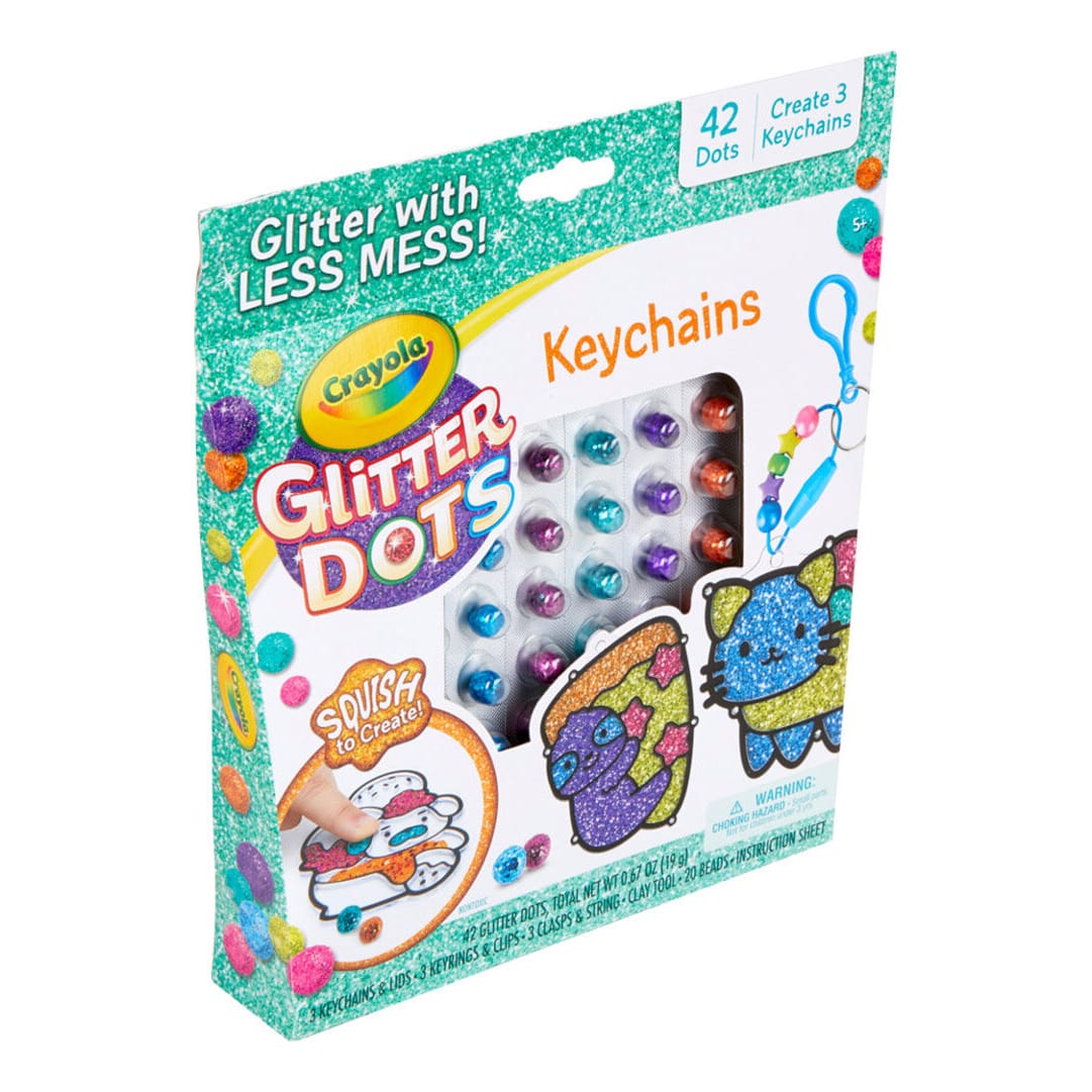 crayola glitter dots key chains