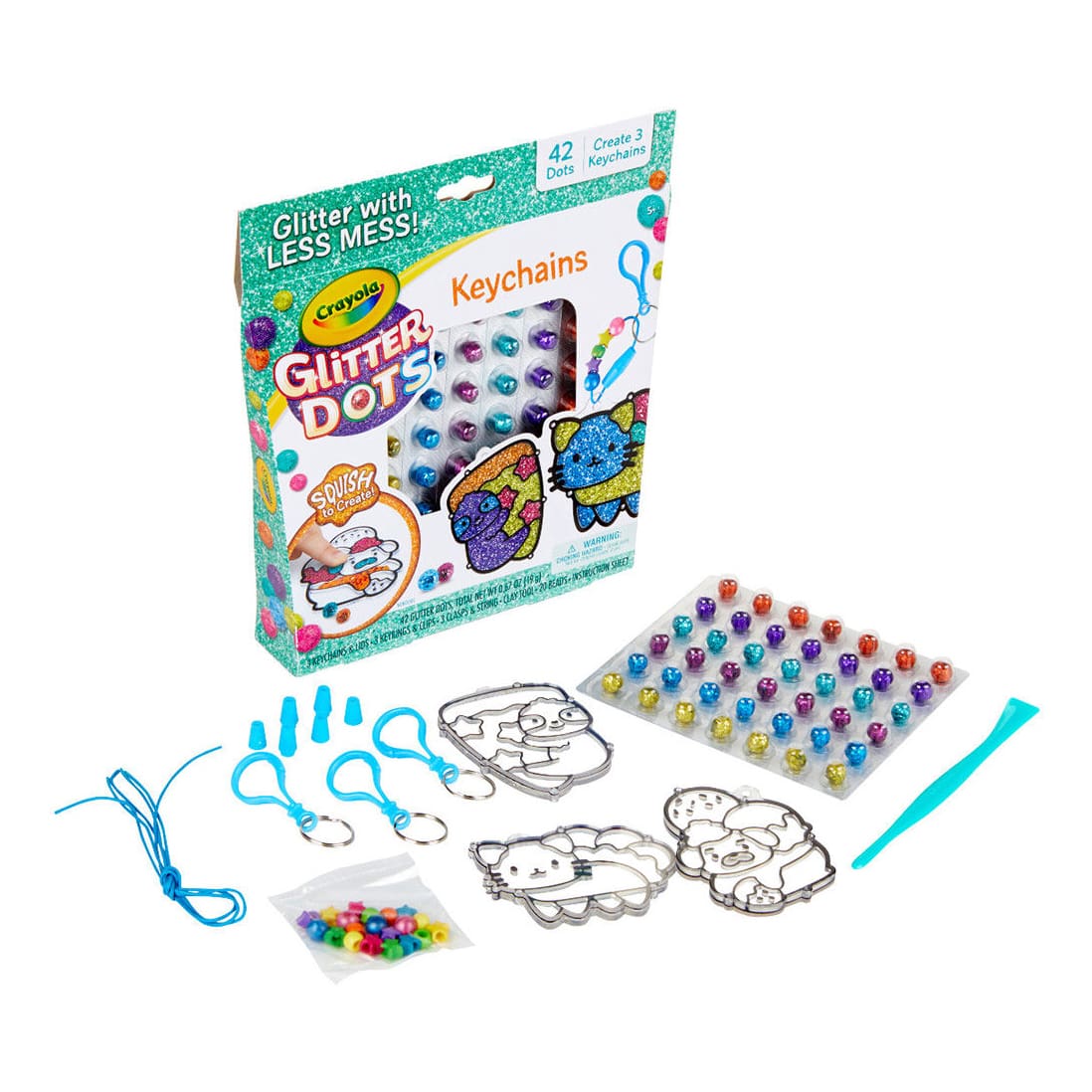 crayola glitter dots key chains