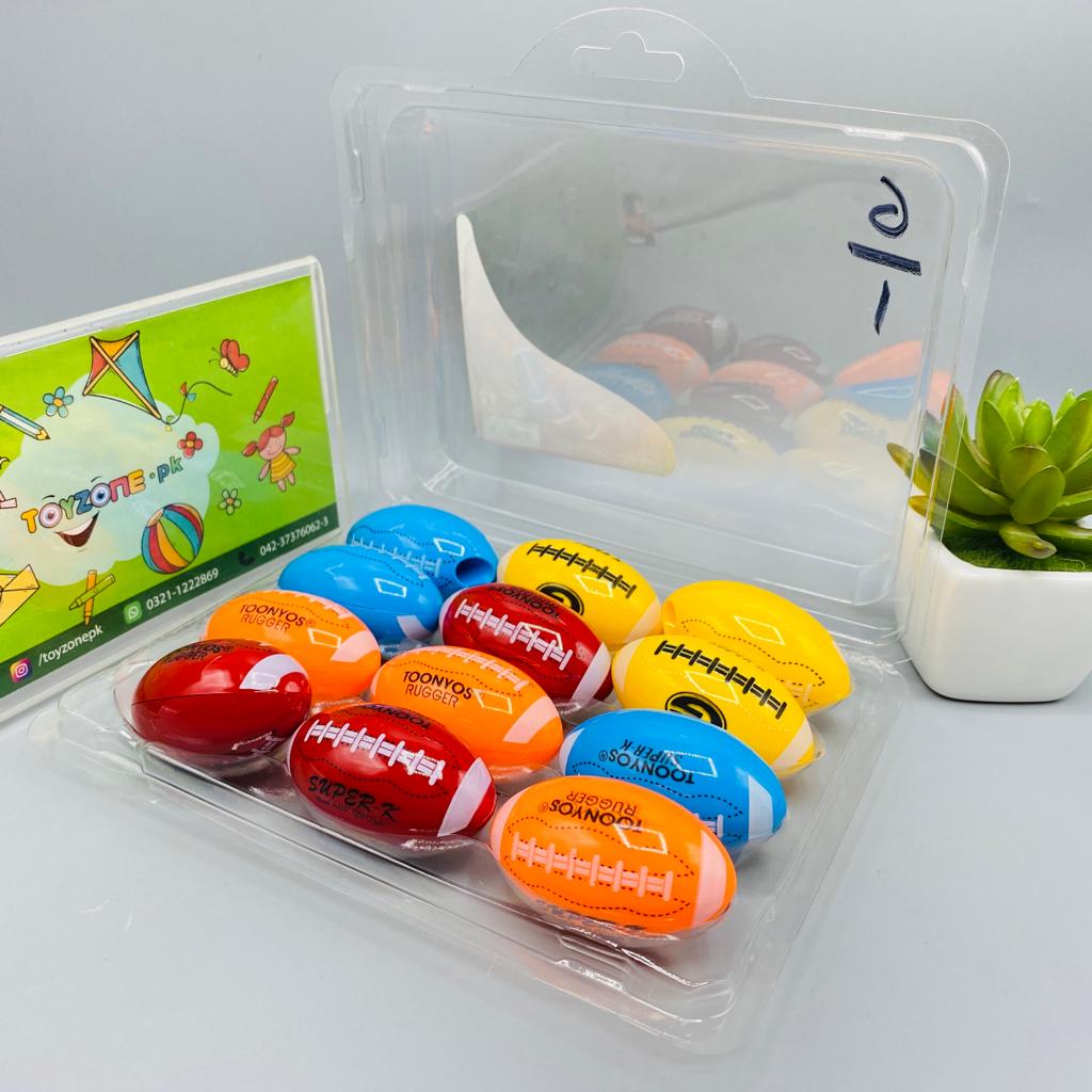 football shaped eraser set