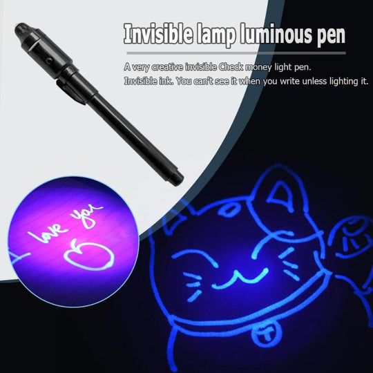 Magic 2 In 1 UV Light Invisible Ink Pen Creative Luminous Light