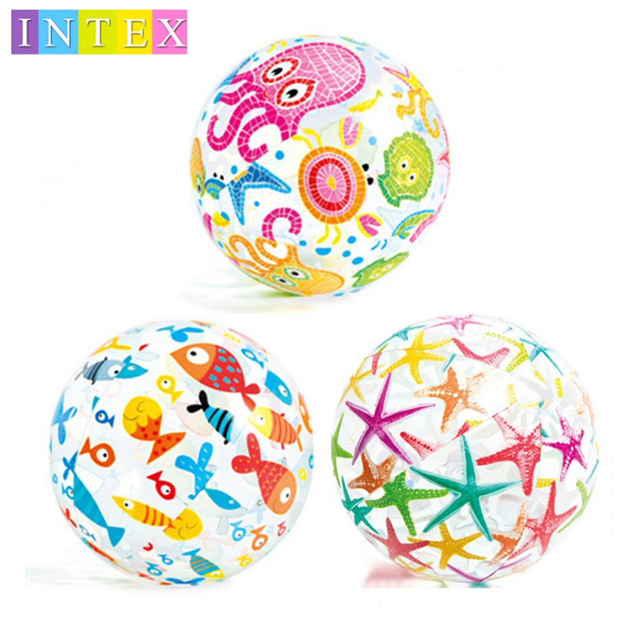 Intex Lively Print Beach Balls  20 Inches