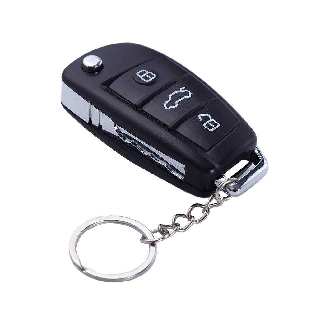 Black Electric Shock Car Key Prank Toy Keychain