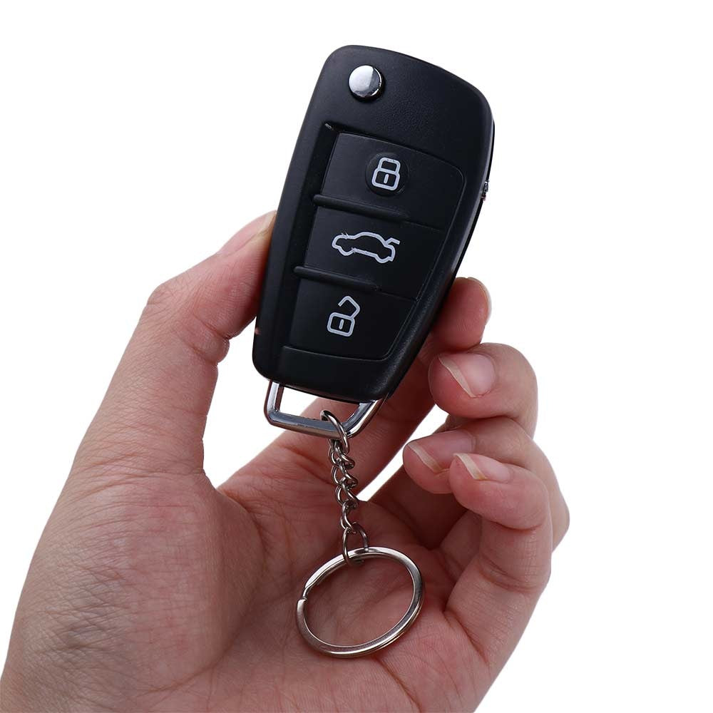 Black Electric Shock Car Key Prank Toy Keychain