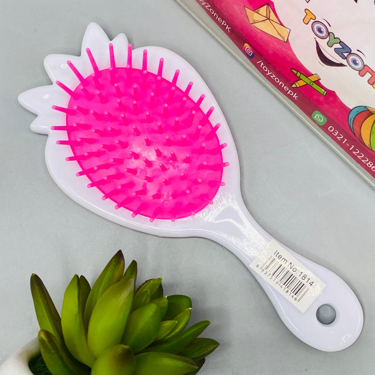 strawberry theme plastic hair brush