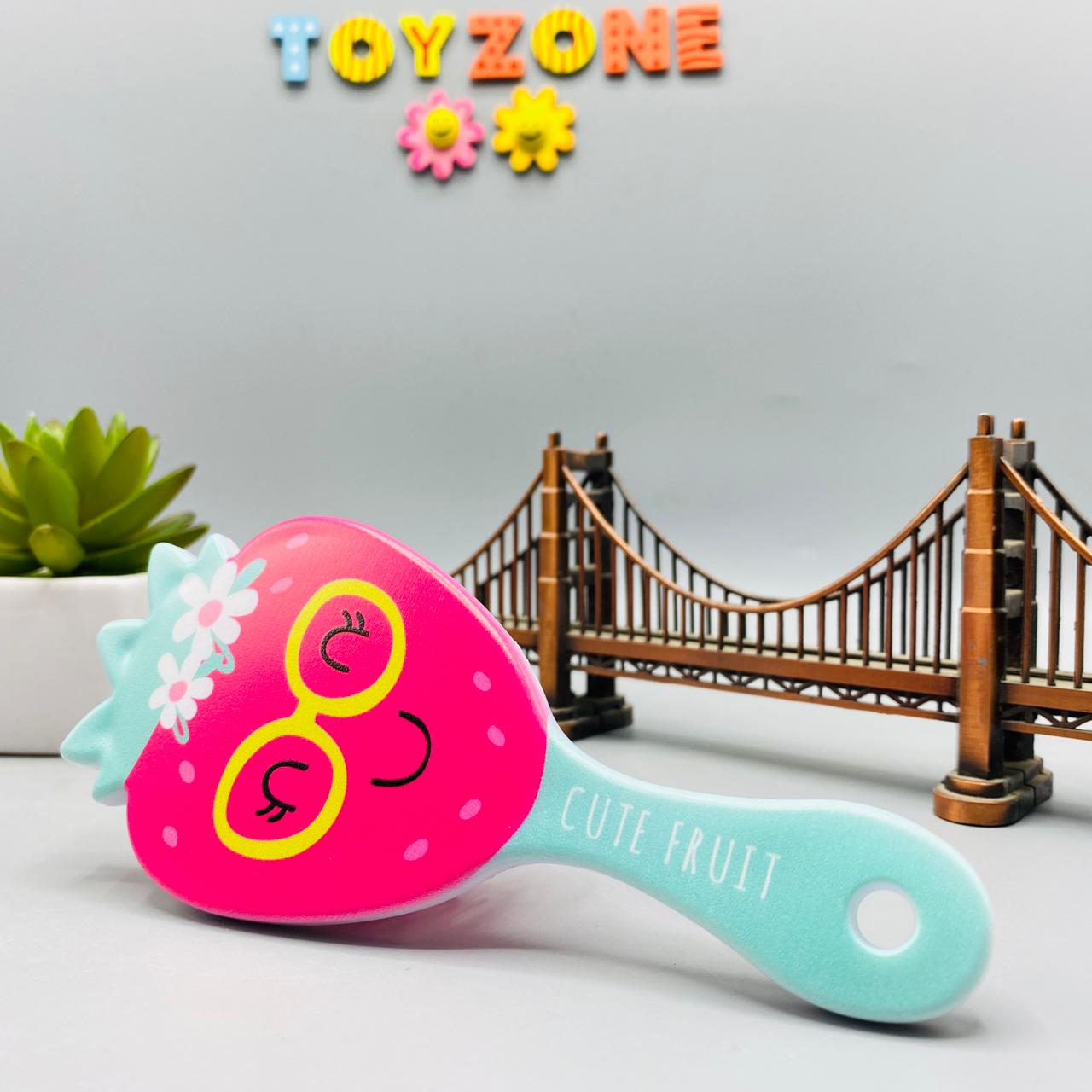 strawberry theme plastic hair brush