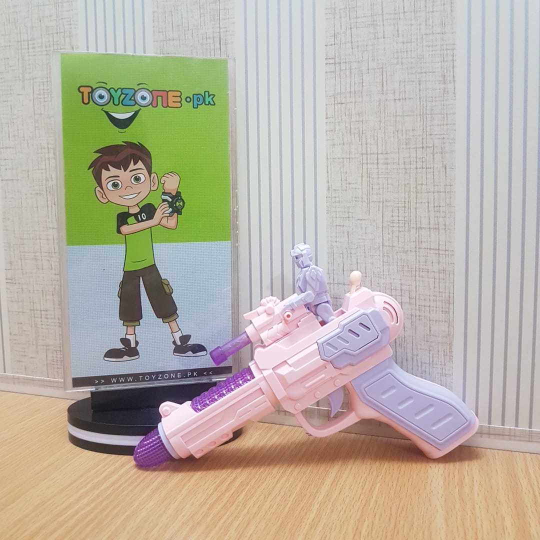 child electric gun music police pistol with robot