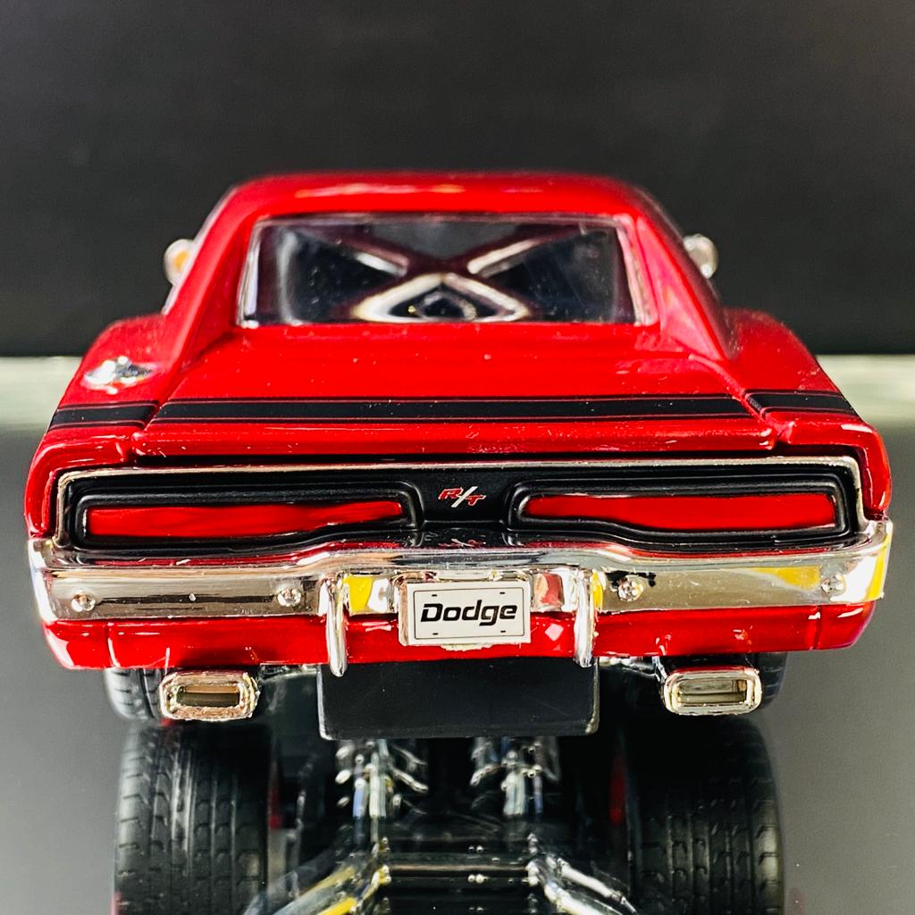 1969 Dodge Charger R/T Red Metallic with Black Hood  1/25 scale