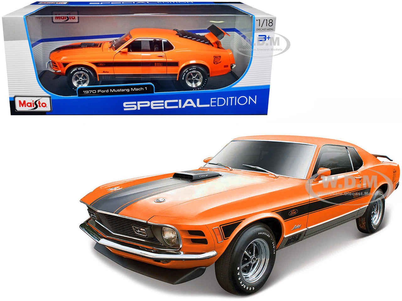 Maisto Maisto 1:18 1970 Ford Mustang Mach- (Orange)